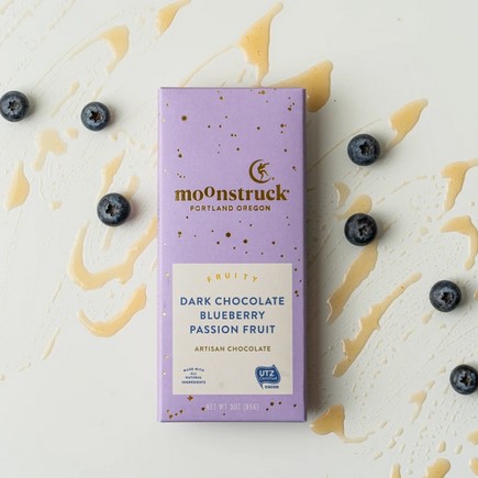 (image for) Moonstruck Chocolate Dark Chocolate Blueberry Passion Fruit Bar